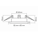 nobilé Recessed spot DOWNLIGHT D 3830 Q, square, 8.5 x 8.5cm, swiveling, matt white