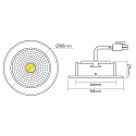 nobilé Recessed LED spot 5068 ECO FLAT, round, 350mA, 8W 4000K 750lm 24°, CRi>90, dimmable, matt chrome