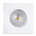 Recessed LED spot 5068Q ECO FLAT, square, 350mA, 8W 3000K 700lm 38°, swivelling, dimmable, matt white