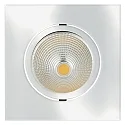 Recessed LED spot 5068Q ECO FLAT, square, 350mA, 8W 4000K 750lm 38°, swivelling, dimmable, chrome