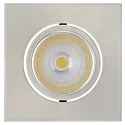 Recessed LED spot 5068Q ECO FLAT, square, 350mA, 8W 3000K 700lm 38°, swivelling, dimmable, brushed nickel