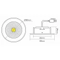 nobilé Recessed LED spot 5068 ECO FLAT, IP44, round, 350mA, 8W 4000K 750lm 38°, CRi>90, dimmable, brushed nickel