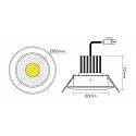 nobilé Recessed LED spot DOWNLIGHT A 5068 S IP44, COB, Ø 8cm, 12W 3000K 1000lm 38°, CRi>90, brushed nickel