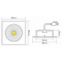 nobilé downlight 5068Q ECO FLAT BIO square IP40, chrome dimmable