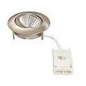 nobilé downlight 5068 ECO DOB round, swivelling IP40, brushed nickel dimmable