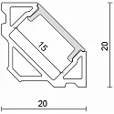 nobilé Aluminum Corner Profile 3 OP, 200cm, for LED Strips up to 1.4cm width, matt white