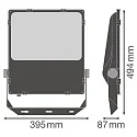 Ledvance floodlight FL PFM DA ASYM 45X140 200W 3000K BK DALI controllable, asymmetrical IP66, black