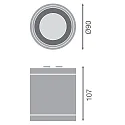 Ledvance outdoor ceiling luminaire DL SURFACE IP65 DN 90 P 15W 830 36D WT cylindrical, surface-mounted version IP65/IP65, white