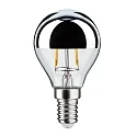 Paulmann LED Filament Top mirrored Lamp Drop SILVER, 230V, E14, 2.6W 2700K 220lm, clear