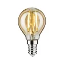 LED Filament Drop Lamp P45, 230V, E14, 2.6W 2500K 260lm, gold glass clear