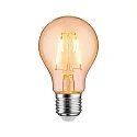 LED Deco Filament Pear Lamp ORANGE NonDim, 230V, E27, 1W 2000K 100lm, glass clear