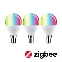Paulmann WIFI LED Smart light bulb RGBW set of 3, ZigBee controllable E14 5W 470lm 2200-6500K CRI 80-89 dimmable