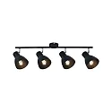 Paulmann spot DAVY 4 flames E27, chrome, black matt dimmable