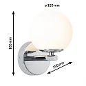 Paulmann wall luminaire GOVE IP44, chrome 