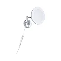 Paulmann mirror with lighting MASUA IP44 - 3X ZOOM 3-fold, round, with flex arm, CCT Switch, tiltable IP44 / IP20, chrome 