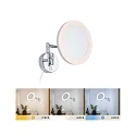 Paulmann mirror with lighting MASUA IP44 - 3X ZOOM 3-fold, round, with flex arm, CCT Switch, tiltable IP44 / IP20, chrome 