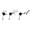 mirror with lighting MASUA IP44 - 3X ZOOM 3-fold, round, with flex arm, CCT Switch, tiltable IP44 / IP20, black matt 