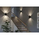 Paulmann outdoor wall luminaire THARIN up / down, square, adjustable IP44, black 