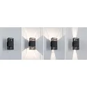 Paulmann outdoor wall luminaire THARIN up / down, square, adjustable IP44, black 