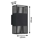 Paulmann outdoor wall luminaire THARIN up / down, square, adjustable IP44, black 
