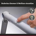 desk lamp FLEXBAR CCT Switch, adjustable, with touch dimmer IP20, silver matt dimmable