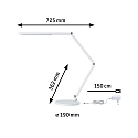 desk lamp FLEXBAR CCT Switch, adjustable, with touch dimmer IP20, silver matt dimmable