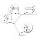 desk lamp FLEXBAR CCT Switch, adjustable, with touch dimmer IP20, silver matt dimmable