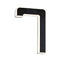 solar house number light with accumulator, indirect IP44, black, white matt 