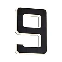 solar house number light with accumulator, indirect IP44, black, white matt 