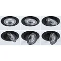 Paulmann spot AUMUS round, set of 3 IP20, black matt dimmable