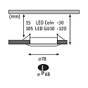 Paulmann Set of 3 Recessed luminaire CHOOSE, fixed, IP44, 230V, max. 3x 10W Ø5.1cm, iron brushed