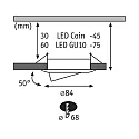 Paulmann Set of 3 Recessed luminaire CHOOSE, sivelling, IP23, 230V, max. 3x 10W Ø5.1cm, alu turned