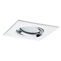 Paulmann Paulmann Recessed luminaire LED Nova, IP65, square, white/chrome, set of 1 swiveling, 7W GU10