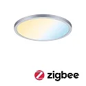 LED Recessed Panel AERO VariFit Zigbee TW, round, IP44, Ø23cm, 18W Tuneable White, chrome matt