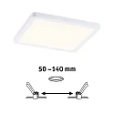 Paulmann LED Recessed Panel AERO VariFit DIM, square, IP44, 17.5cm, 15W 3000K, 3-step dimmable, white
