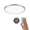 LED Recessed Panel AERO VariFit DIM, round, IP44, Ø 23cm, 18W 4000K, 3-step dimmable, chrome matt
