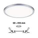 LED Recessed Panel AERO VariFit DIM, round, IP44, Ø 23cm, 18W 4000K, 3-step dimmable, chrome matt