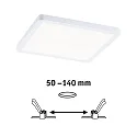 LED Recessed Panel AERO VariFit DIM, square, IP44, 17.5cm, 15W 4000K, 3-step dimmable, white