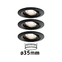 Paulmann recessed luminaire NOVA MINI COIN set of 3 IP23, 4W 310lm 2700K 38° 38° CRI >80