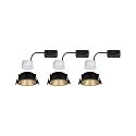 Set of 3 Recessed spot LED COLE IP44, fixed, with LED COIN Module, 230V, 6.5W 2700K460lm 100°, 3-step dimmable