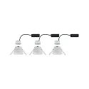 Paulmann recessed luminaire CYMBAL COIN LED rigid, Dim-To-Warm, set of 3 IP44, white matt dimmable 19