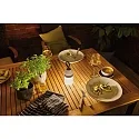table lamp CLUTCH round, Bluetooth controllable, with USB charging function IP44, grey dimmable