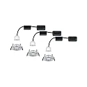 Paulmann Set of 3 LED Recessed luminaire NOVA MINI with Module COIN, IP44, fixed, alu turned