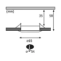 Paulmann Set of 3 LED Recessed luminaire NOVA MINI with Module COIN, IP44, fixed, alu turned