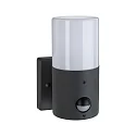 Paulmann outdoor wall luminaire TUBS PIR cylindrical, with motion detector, switchable E27 IP44, grey, matt 