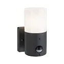 outdoor wall luminaire TUBS cylindrical, switchable E27 IP44, grey, matt