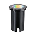 floor recessed luminaire FLOOR RGBW round, ZigBee controllable IP67, black dimmable