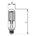 Philips LED tube shape MASTER LED SON-T UE M 4KLM 19W 740 switchable clear E27 19W 4000lm 4000K 300° CRI >70  transparent