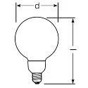 RADIUM filament lamp globe STAR GLOBE DIM G80/F G80 matt E27 11W 1521lm 2700K 330° CRI >90 dimmable
