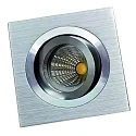 Cardanic Recessed spot MELIMAR, square, 1-fold, IP20, aluminum glossy